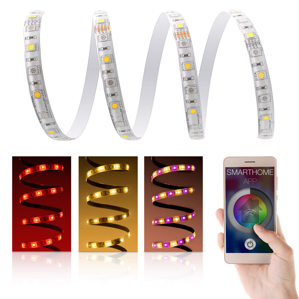 Hochwertiger RGBW LED Streifen mit Smart Home Funktion von LED Universum