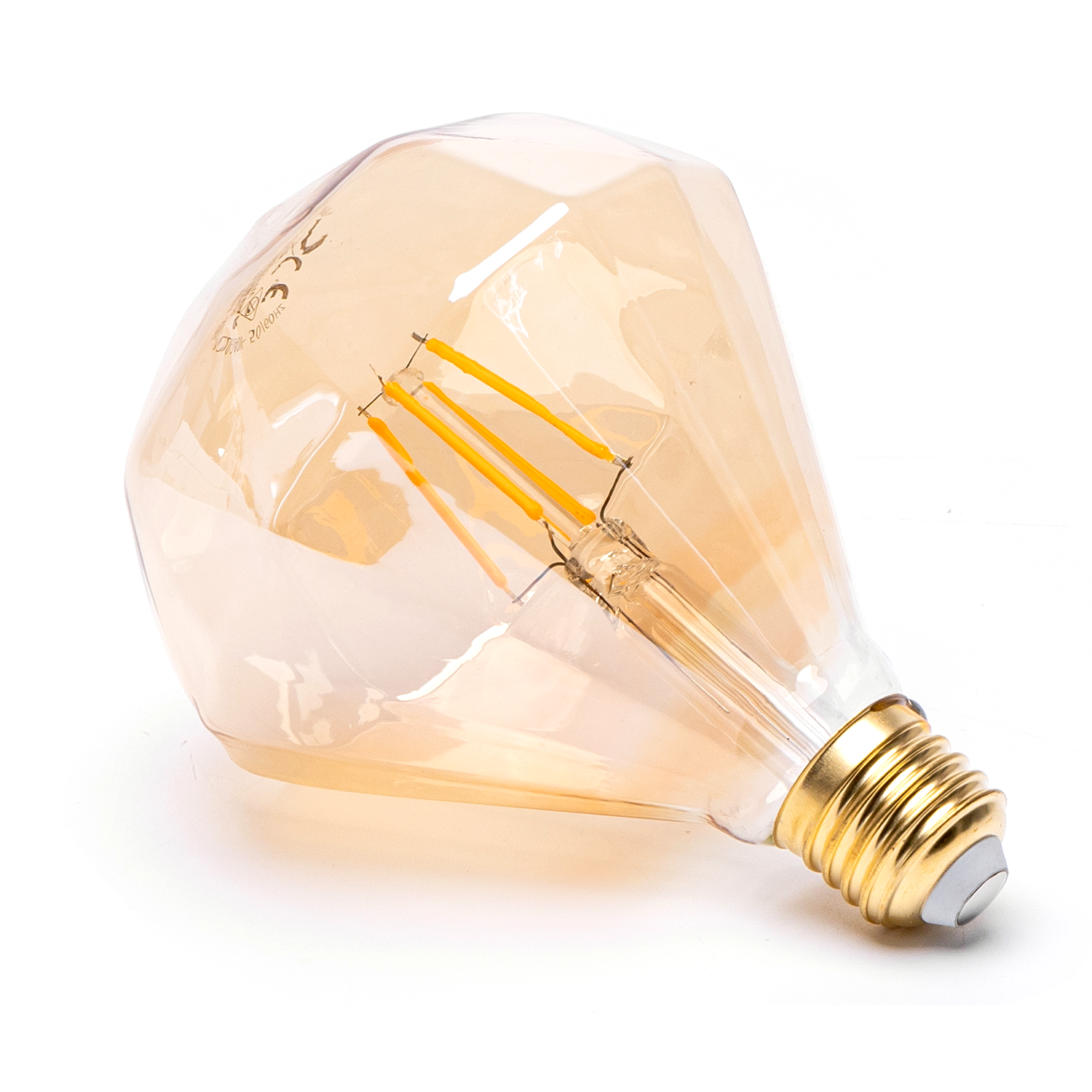 LED Leuchtmittel Filament Glühlampe "Diamond" D110 Sockel E27 4W 1800K/Amber 320lm Ø110xH142mm