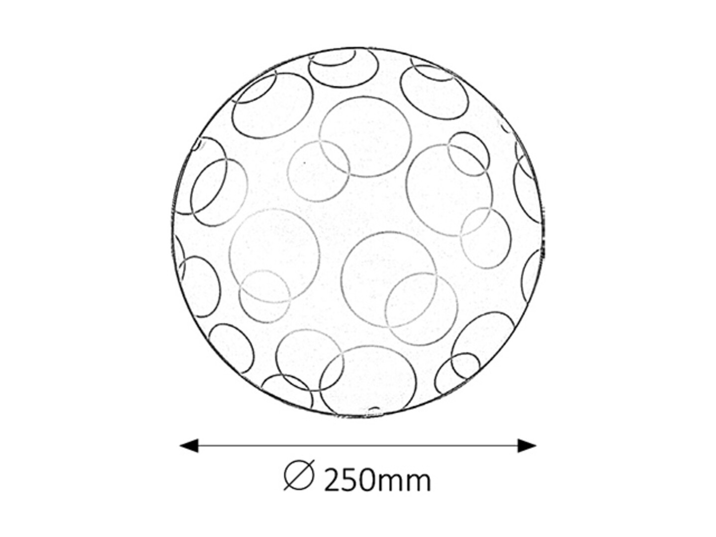 Deckenleuchte 1 Spot Ada 1843, E27, Metall-Kunststoff, weiß, rund, Standard, ø250mm