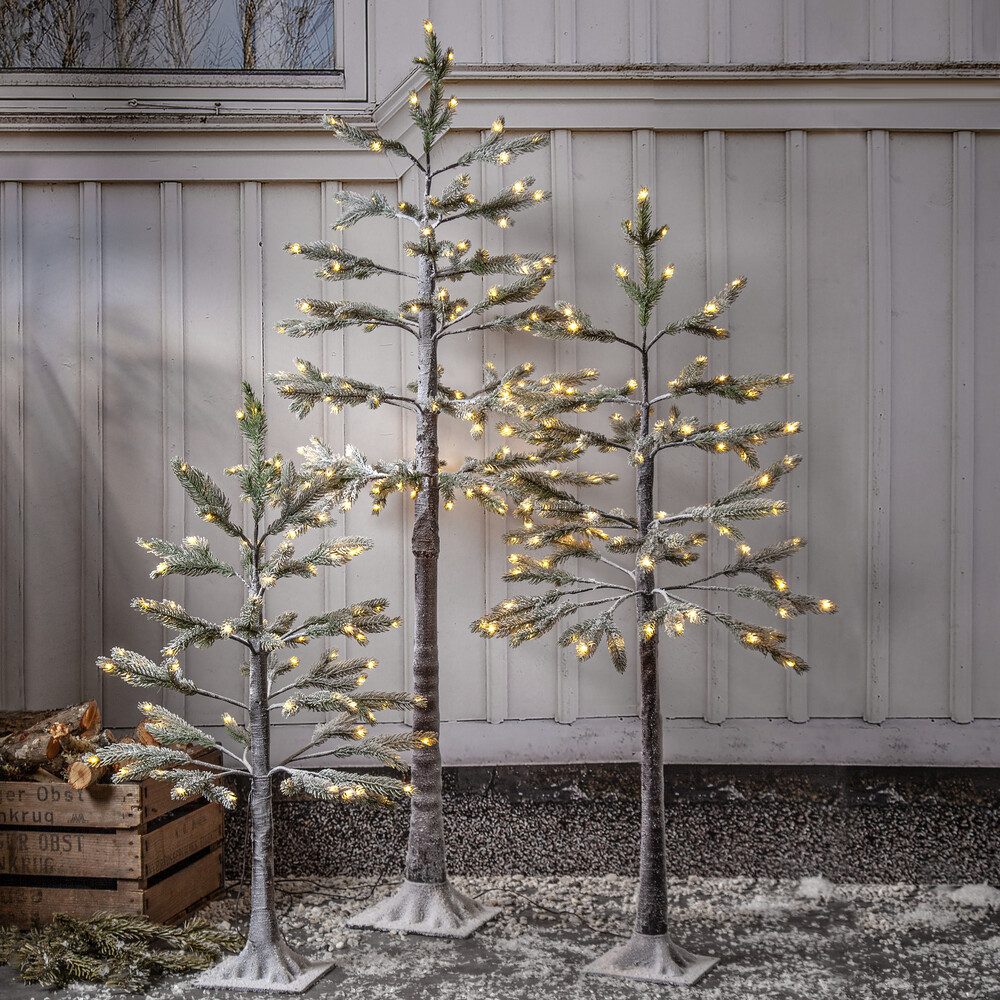 Star Trading 603-20 LED-Tannenbaum "Tanne"ca. 55x90 cm, zum Stellen, grün, Schneedekor,83 ww LED, Trafo, 5m Zuleitung, outdoor,Vierfarb-Karton
