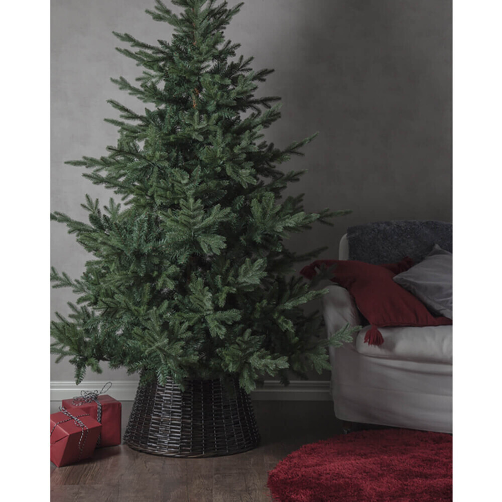 Brauner, graniger Weidenkorb von Star Trading für Weihnachtsbaumständer