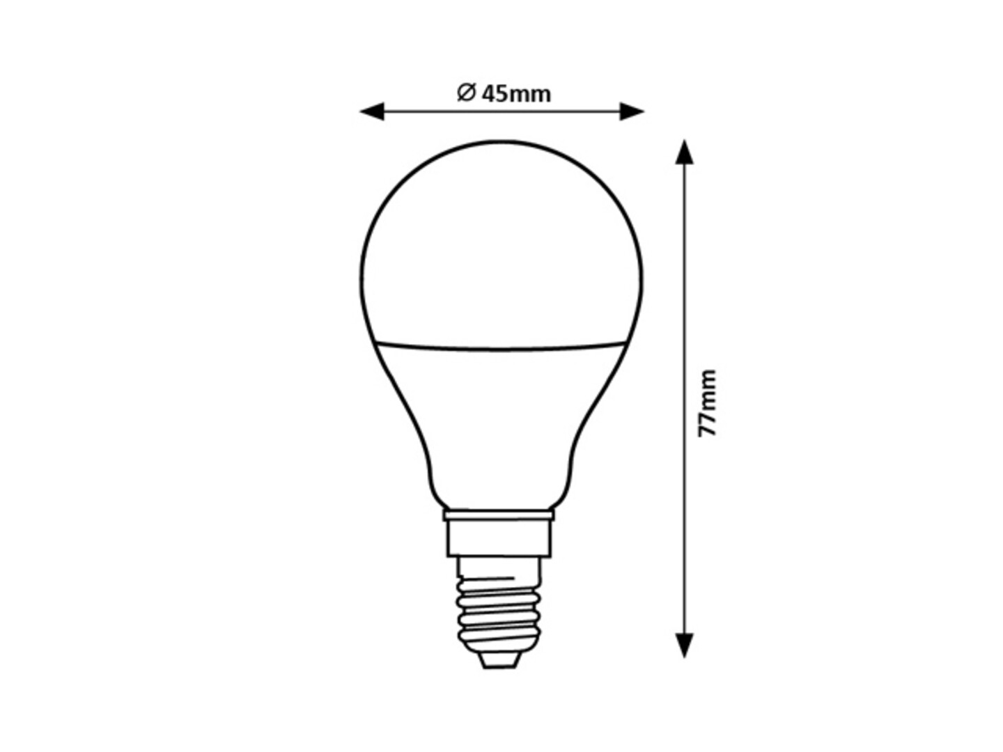 LED-Leuchtmittel 79066, E14, 5W, 3000K, 470lm, Kunststoff, weiß, warmweiß, ø45mm