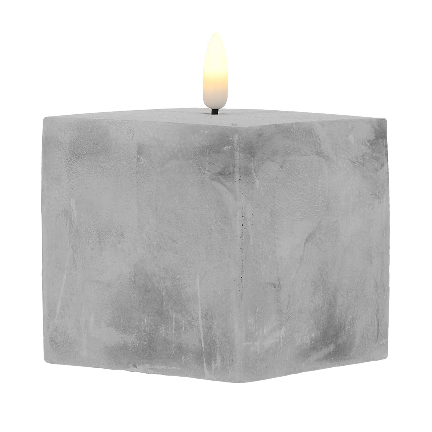 Gies 208-285012-82 LED Kerze "Stone Cube" grau