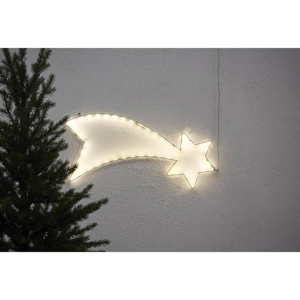 LED-Silhouette einer Sternschnuppe mit 74 warmweissen LEDs von Star Trading