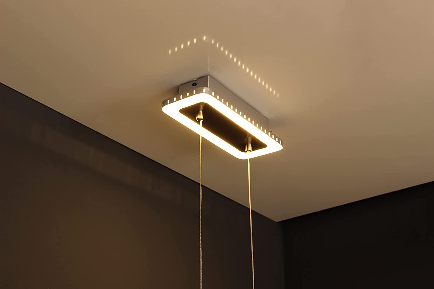 Elegante ECO-LIGHT Pendelleuchte in strahlendem Edelstahl mit energiesparender LED-Technik