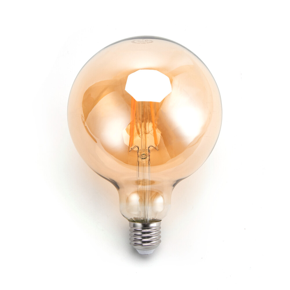 Strahlende LED Glühlampe Filament, Sockel E27, warmes orangefarbenes Leuchten mit 2200K, von LED Universum