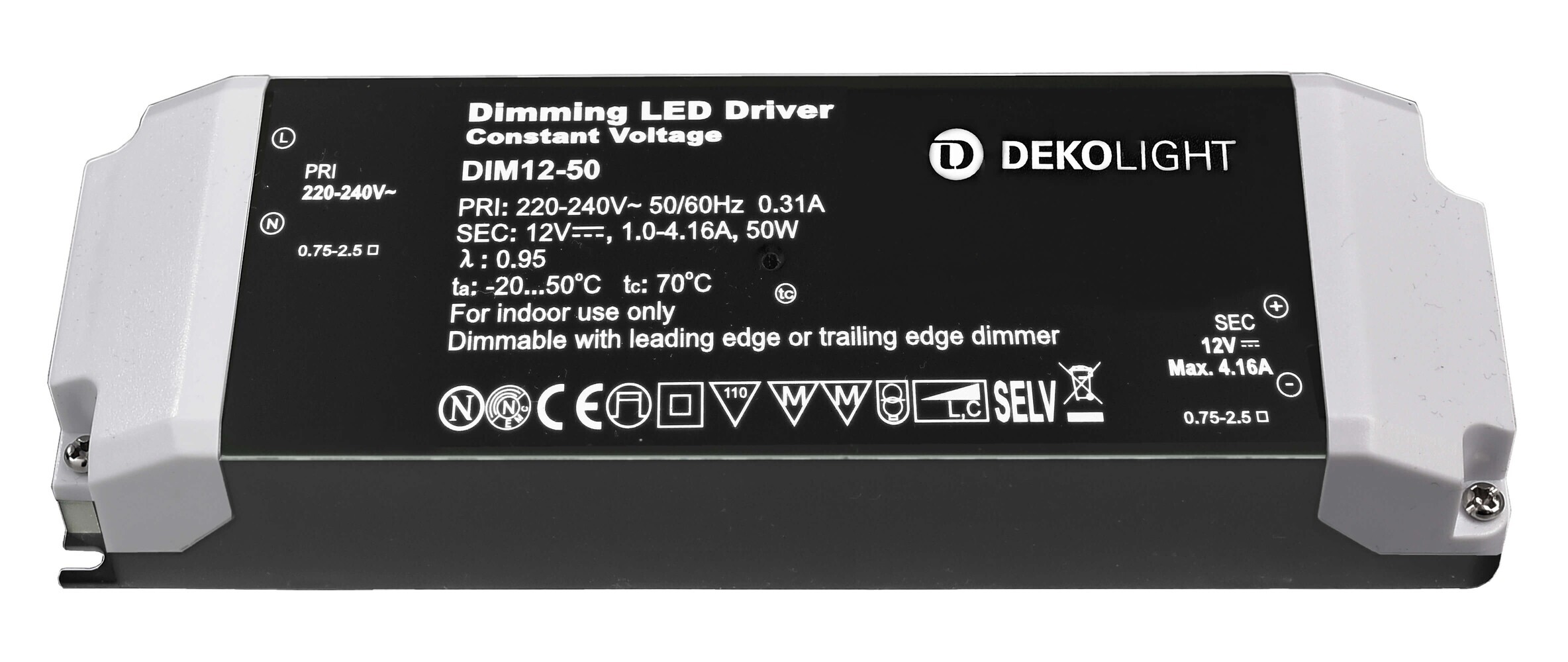 Hochwertiges, dimmbares LED-Netzteil von Deko-Light, in einem eleganten Design