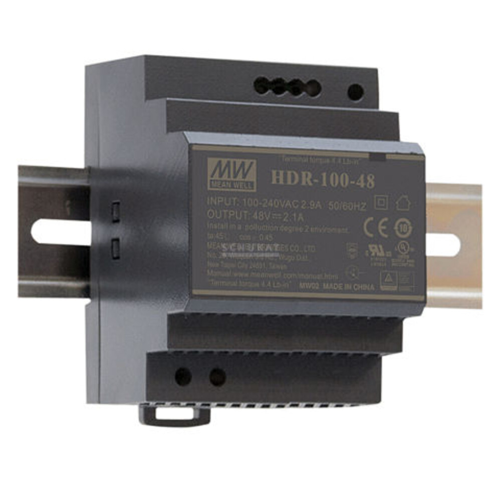 MEANWELL HDR-100-48N, DC AC Hutschienen-Netzteil, DIN, 100,8W 48V 2,1A