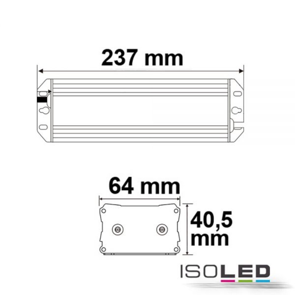 Hochwertiges LED Netzteil der Marke Isoled in einem robusten und wetterfesten Gehäuse