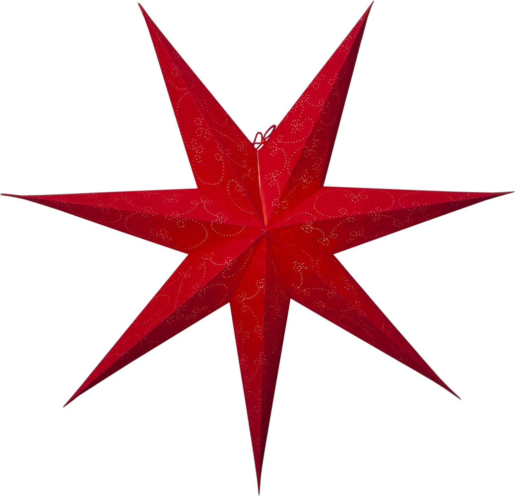 Leuchtender roter Stern von Star Trading mit sieben Spitzen