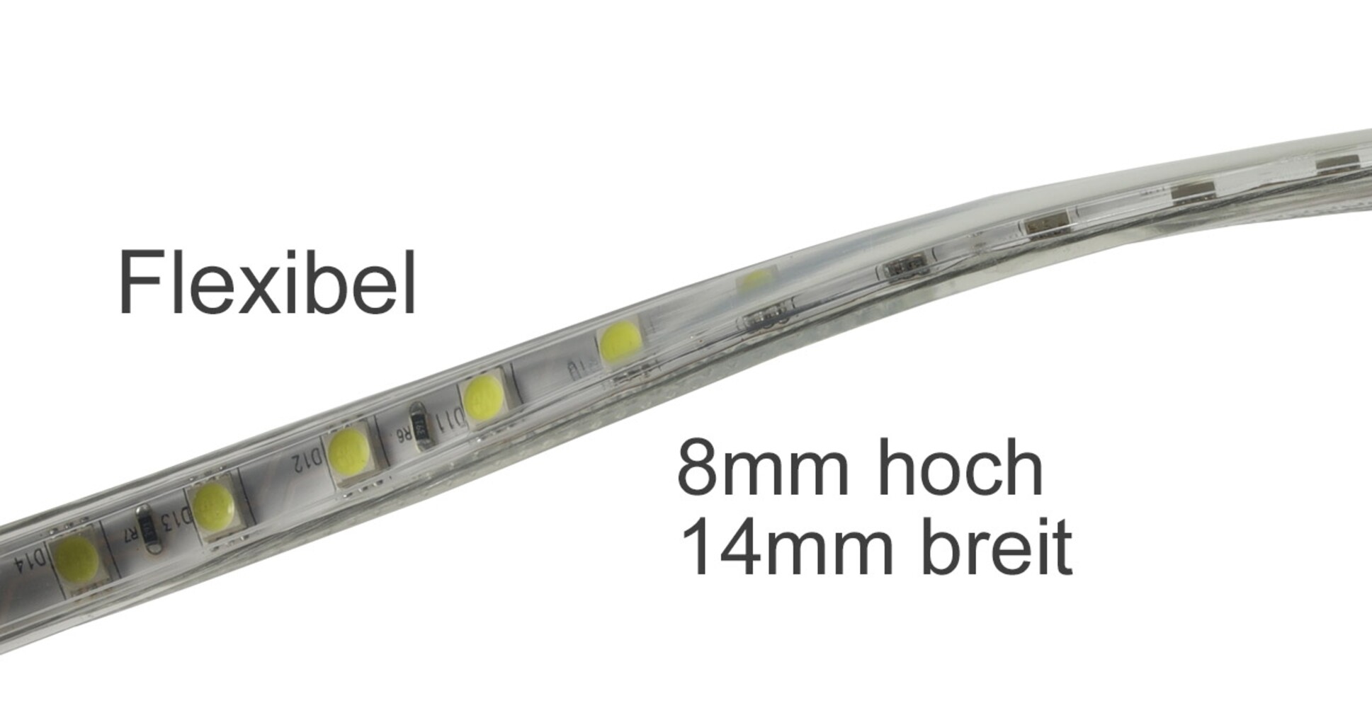 Leuchtender LED Streifen der Marke Chilitec in warmweiß mit hoher Helligkeit