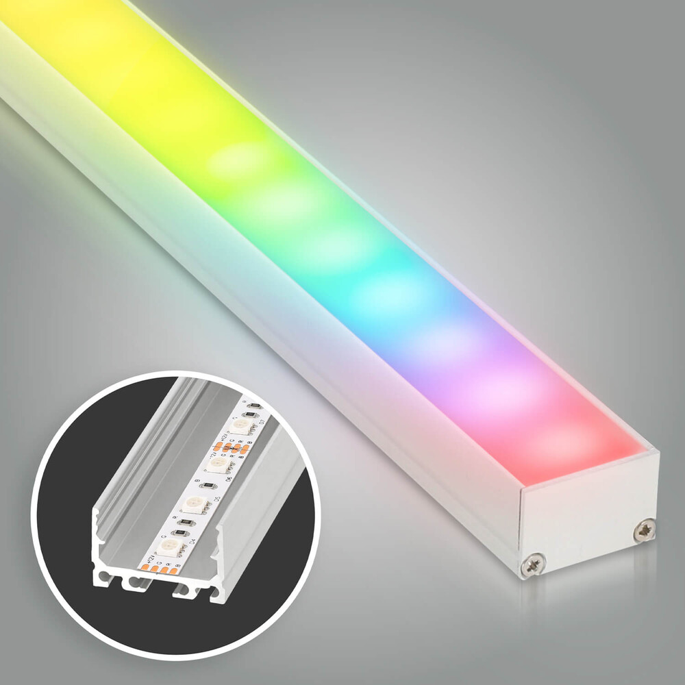 breite silberne LED-Leiste mit RGB Lichtfunktion von LED Universum