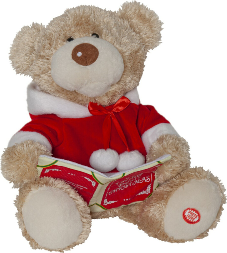 Liebenswerter Teddybär-Charakter mit rotem Buch in der Hand, der durch Sound und Bewegung begeistert, von Star Trading