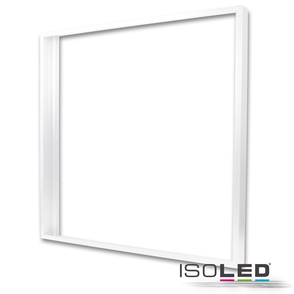 Weißer Ein- und Aufbaurahmen von Isoled für LED Panel 625x625