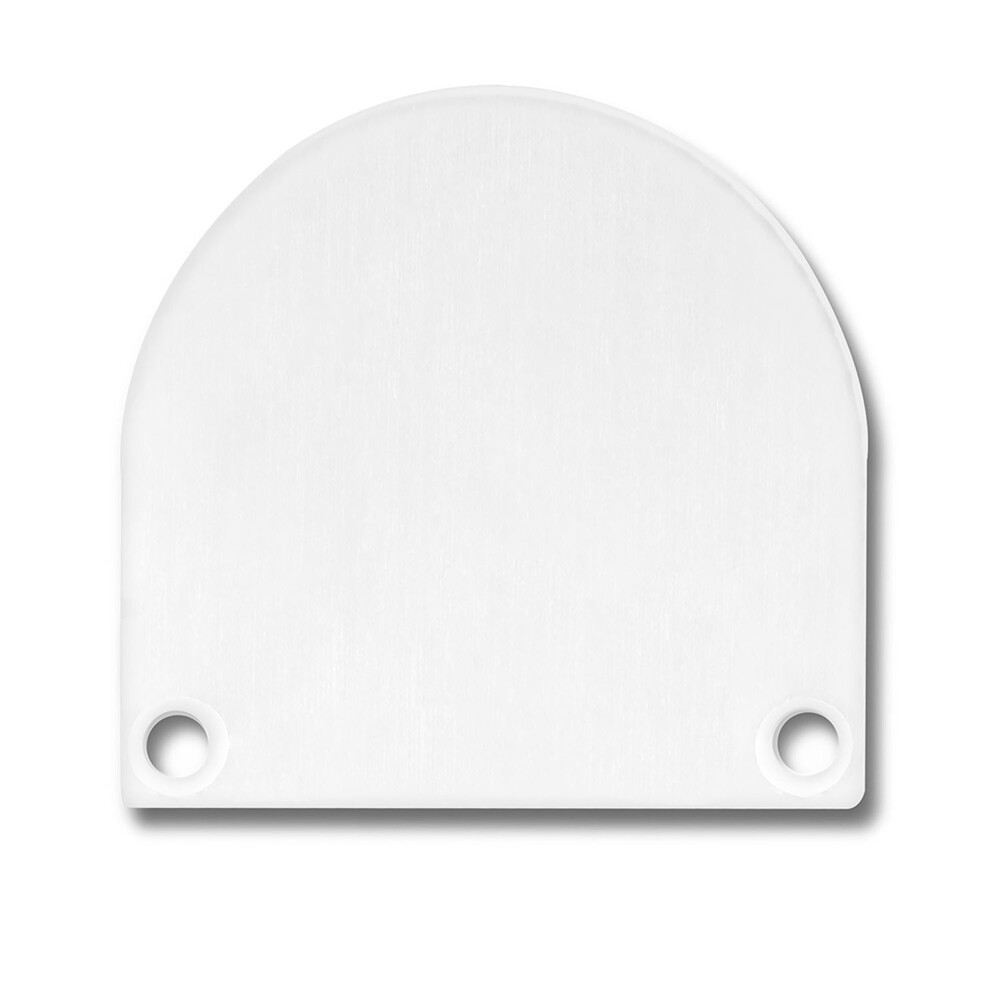 Stilvolle weiße Endkappe der Marke Isoled in Alu Optik