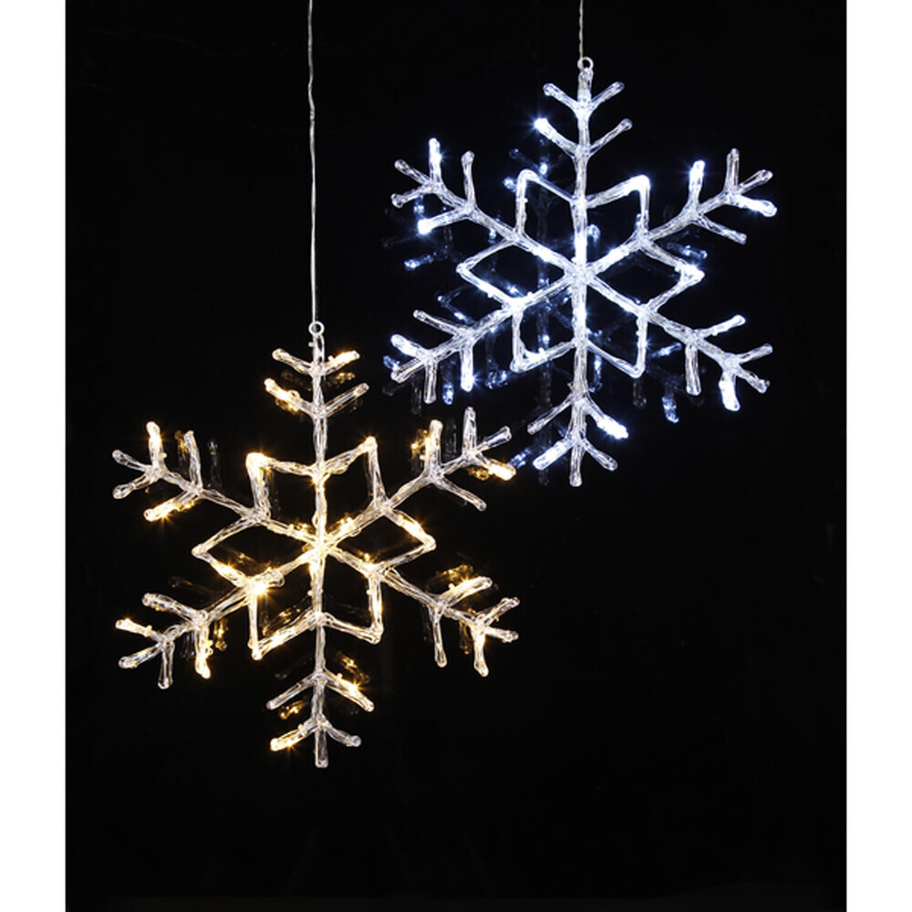 Herrliche LED-acryl-Schneeflocke von Star Trading in kühlem Weiß, perfekt für Außenanwendungen