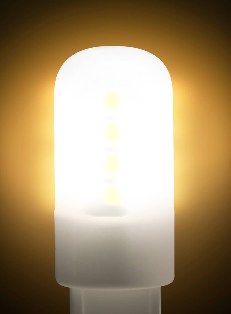LED-Leuchtmittel von LED Universum, helle und energieeffiziente LED-Glühlampe mit G9 Sockel, 3.5W, 3000K, 300lm, kompakte B16xH50mm Größe