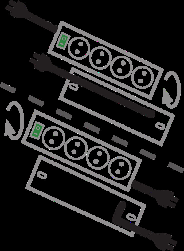 Hochwertige schwarze Steckdosenleiste mit 7 schaltbaren Steckdosen von Brennenstuhl
