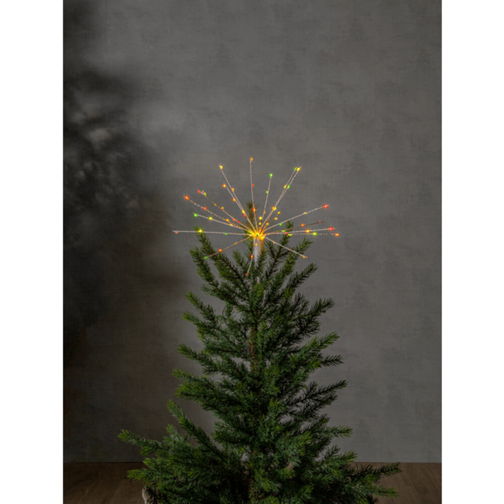Farbenfrohe beleuchtete Christbaumspitze Topsy mit 100 LEDs von Star Trading