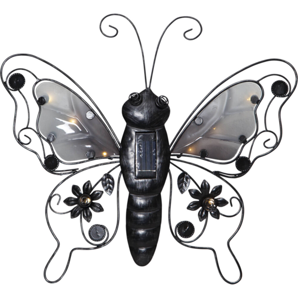 Dekorative schwarze Solar-Wanddeko Butterfly von Star Trading