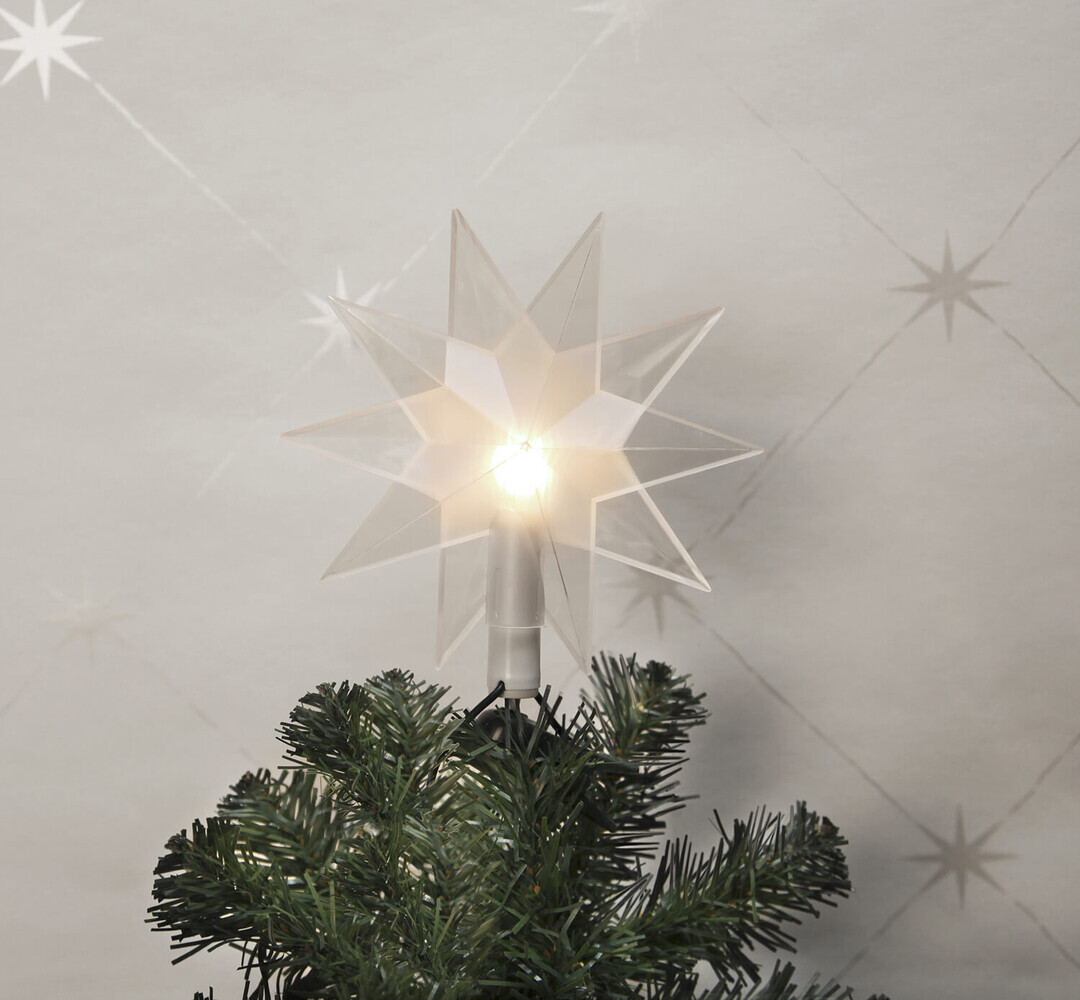 Transparente, beleuchtete Christbaumspitze von Star Trading aus Kunststoff