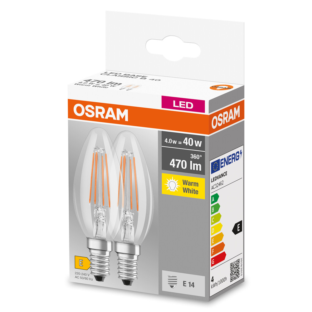 Energiesparendes LED-Leuchtmittel der Marke OSRAM mit einer angenehmen Lichttemperatur von 2700 K