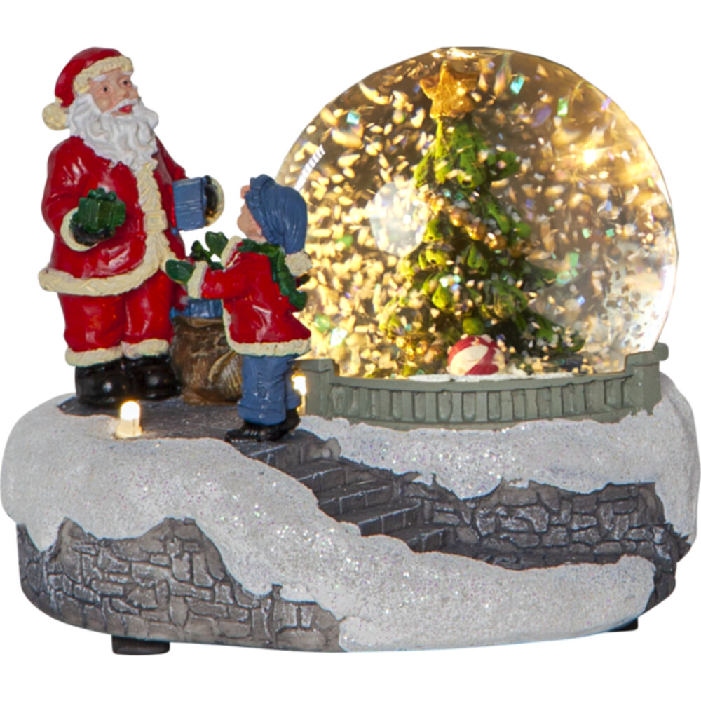 Bunte LED Weihnachtsszene mit Santa und Kind in Winterville von Star Trading