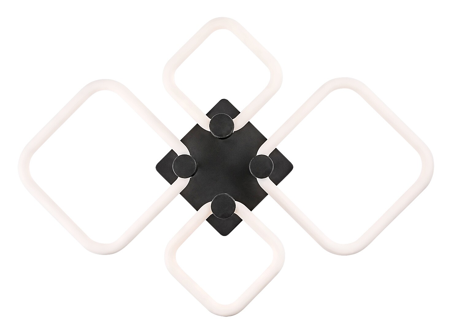Deckenleuchte Sotiris 71006, 47W, 4000lm, Metall, schwarz-weiß, quadratisch, dimmbar, 54cm