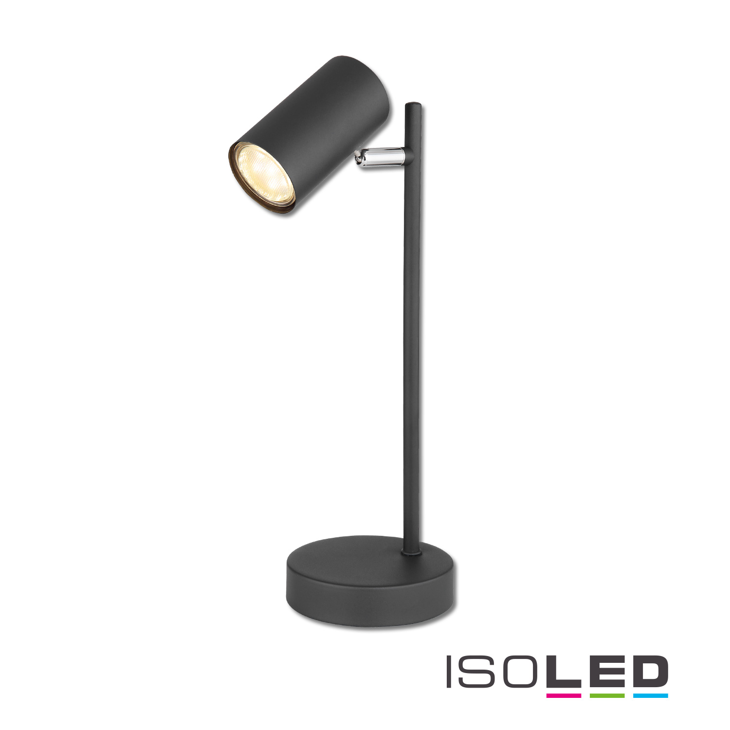 ISOLED 115007 Tischleuchte schwarz, mit Schalter, 1xGU10 Fassung, exkl. Leuchtmittel