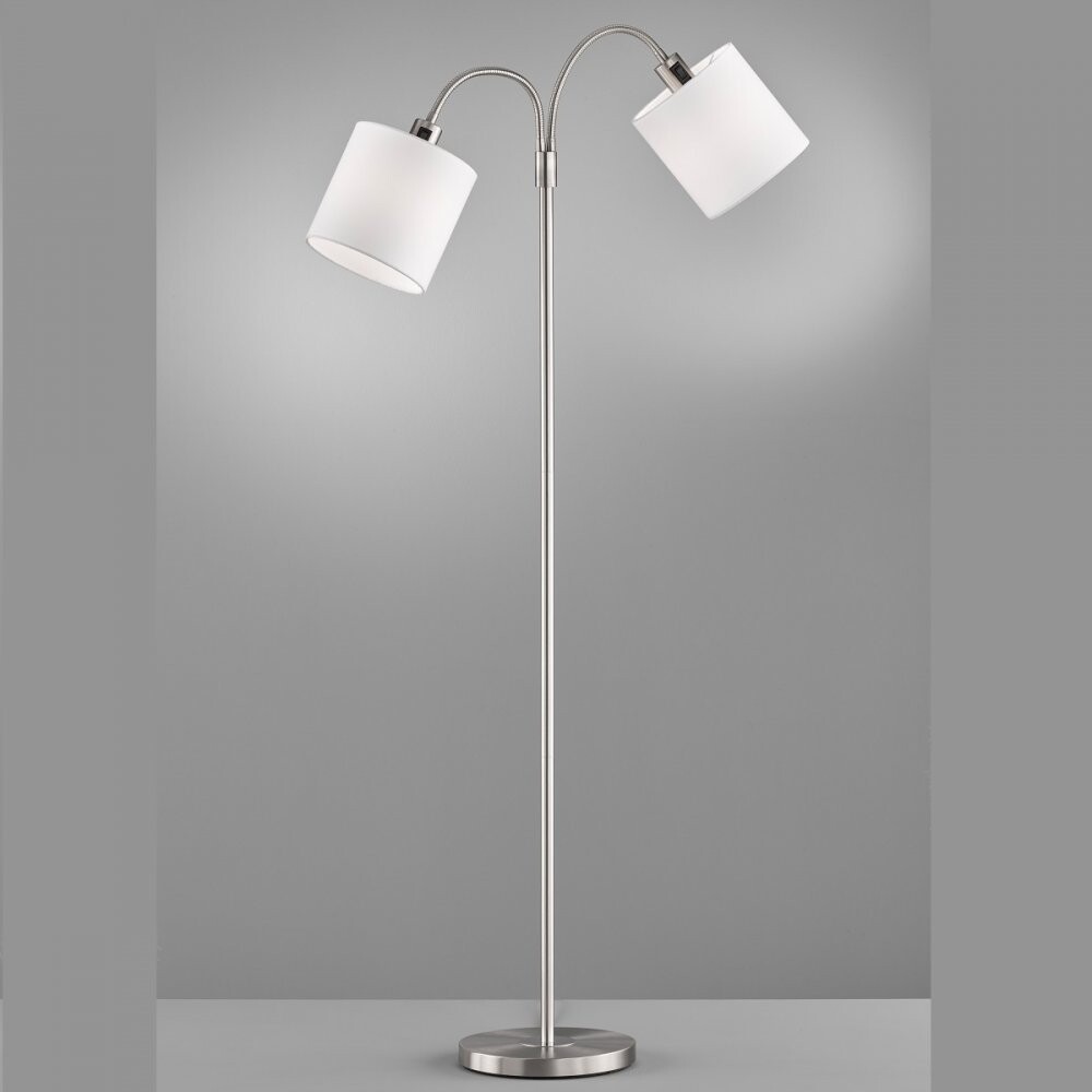 Stilvolle Stehlampe von Marke Fischer & Honsel, matt im Finish mit 2xE27 Fassungen