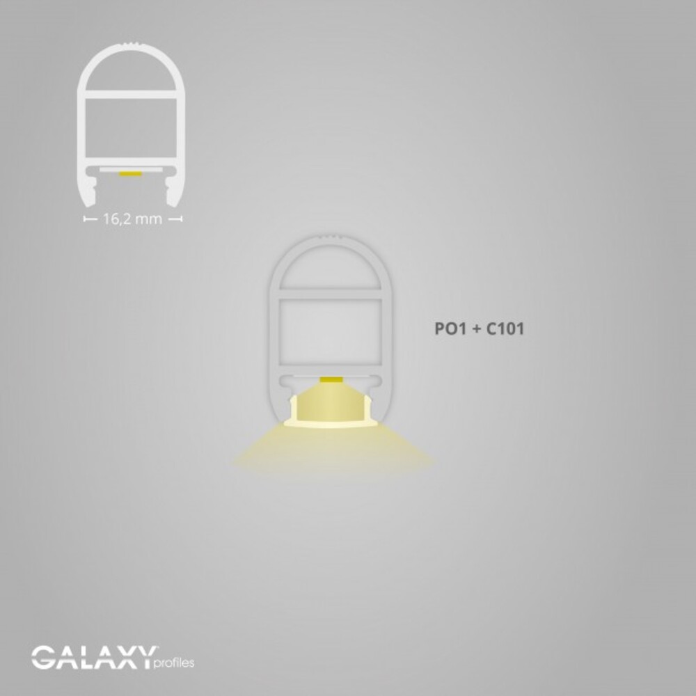 Elegantes LED-Profil von GALAXY profiles, perfekt für Kleiderstange und Beleuchtung mit LED-Stripes