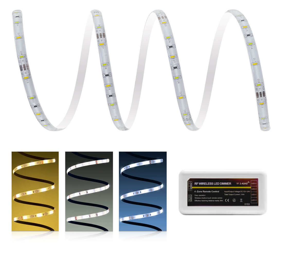 hochqualitativer LED Streifen von LED Universum mit 2 x 30 LEDs und individuell regelbaren 4 Zonen