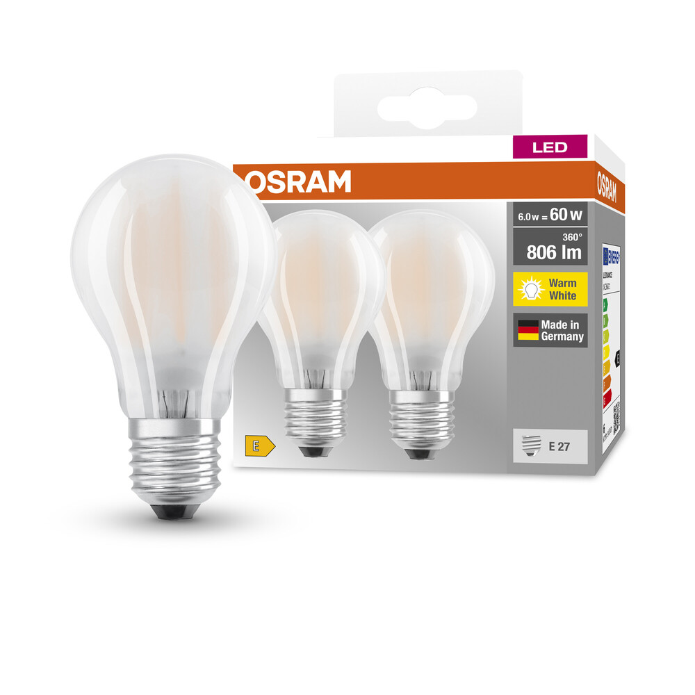 Hochwertiges LED-Leuchtmittel von OSRAM mit warmer Farbtemperatur