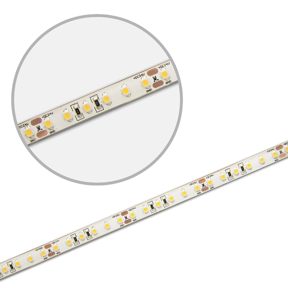 Hochqualitativer LED Streifen von Isoled in warmweißer Farbe, ideal für die Beleuchtung von Innen- und Außenbereichen