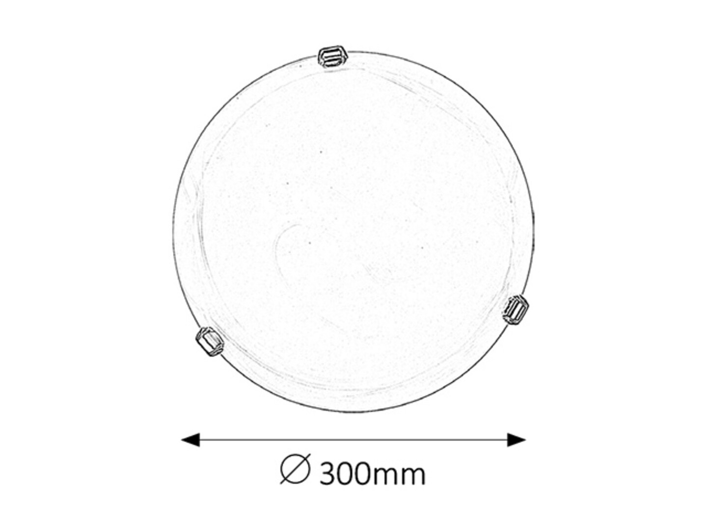 Deckenleuchte 1 Spot Alabastro 3202, E27, Metall, weiß, rund, Klassisch, ø300mm