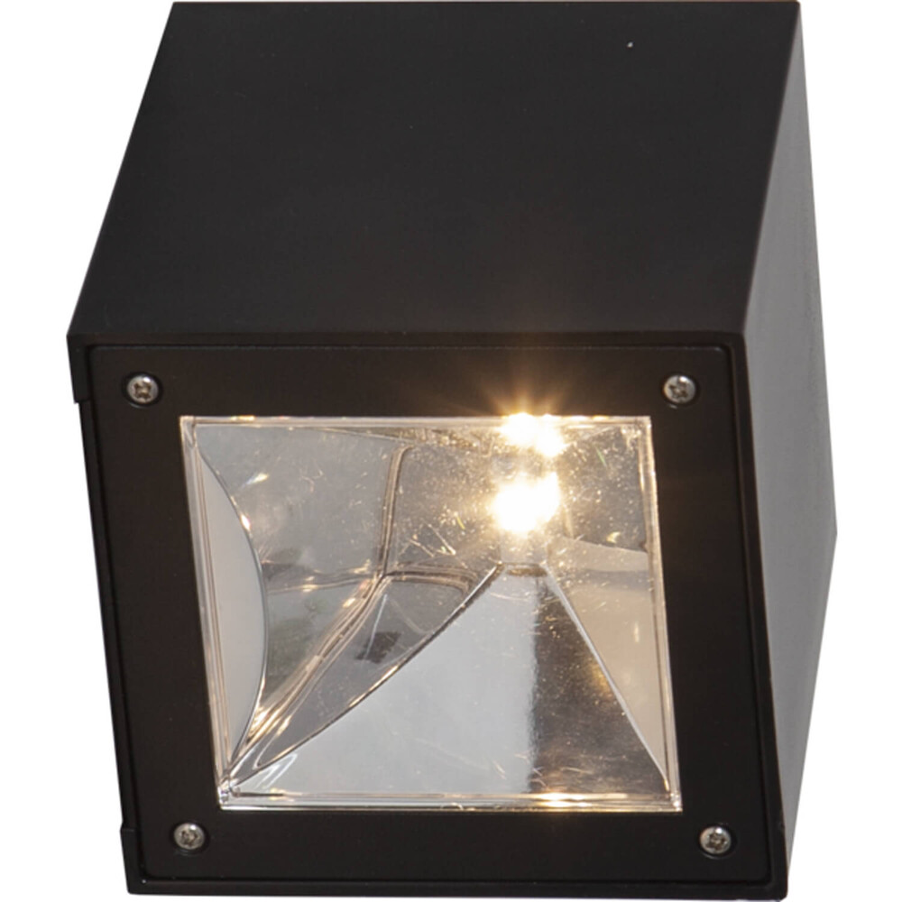 Elegante Außenwandleuchte Wally Cube in Schwarz von Star Trading mit warmweißem LED-Licht