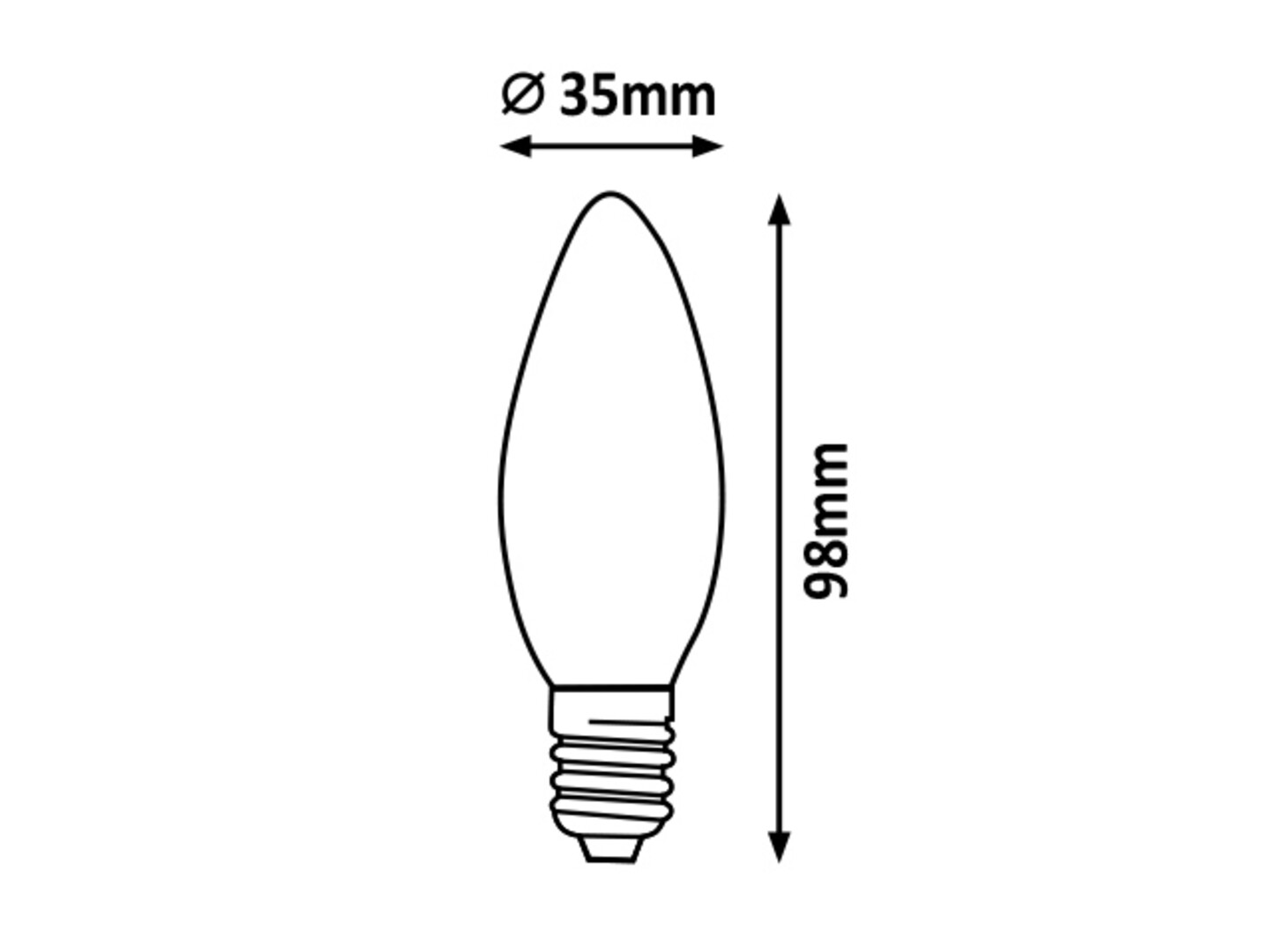 Filament Leuchtmittel 1299, E14, 6W, 4000K, 850lm, neutralweiß, ø35mm