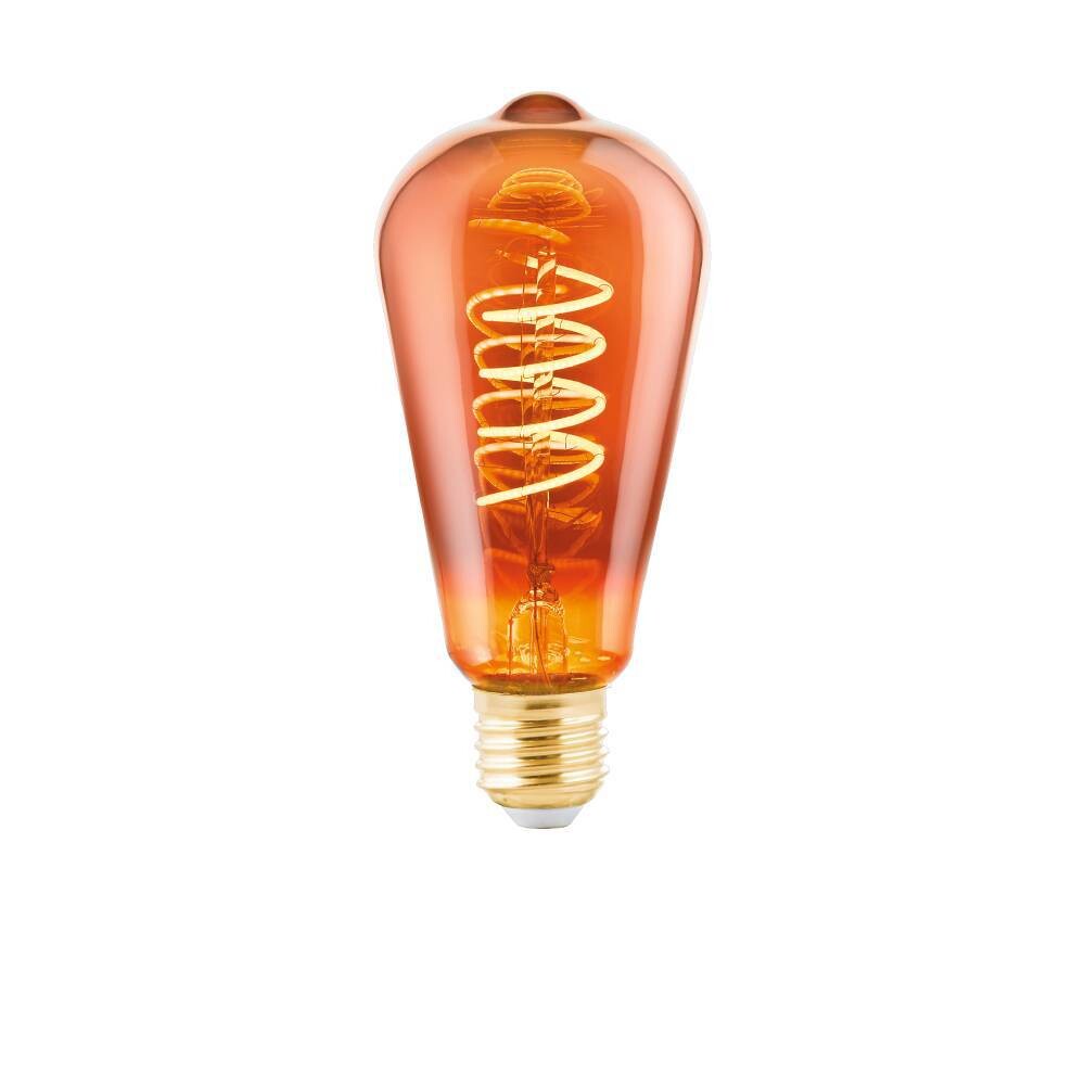 Premium EGLO Leuchtmittel aus kupferfarbenem, bedampftem Glas mit warmem Licht bei 2000K