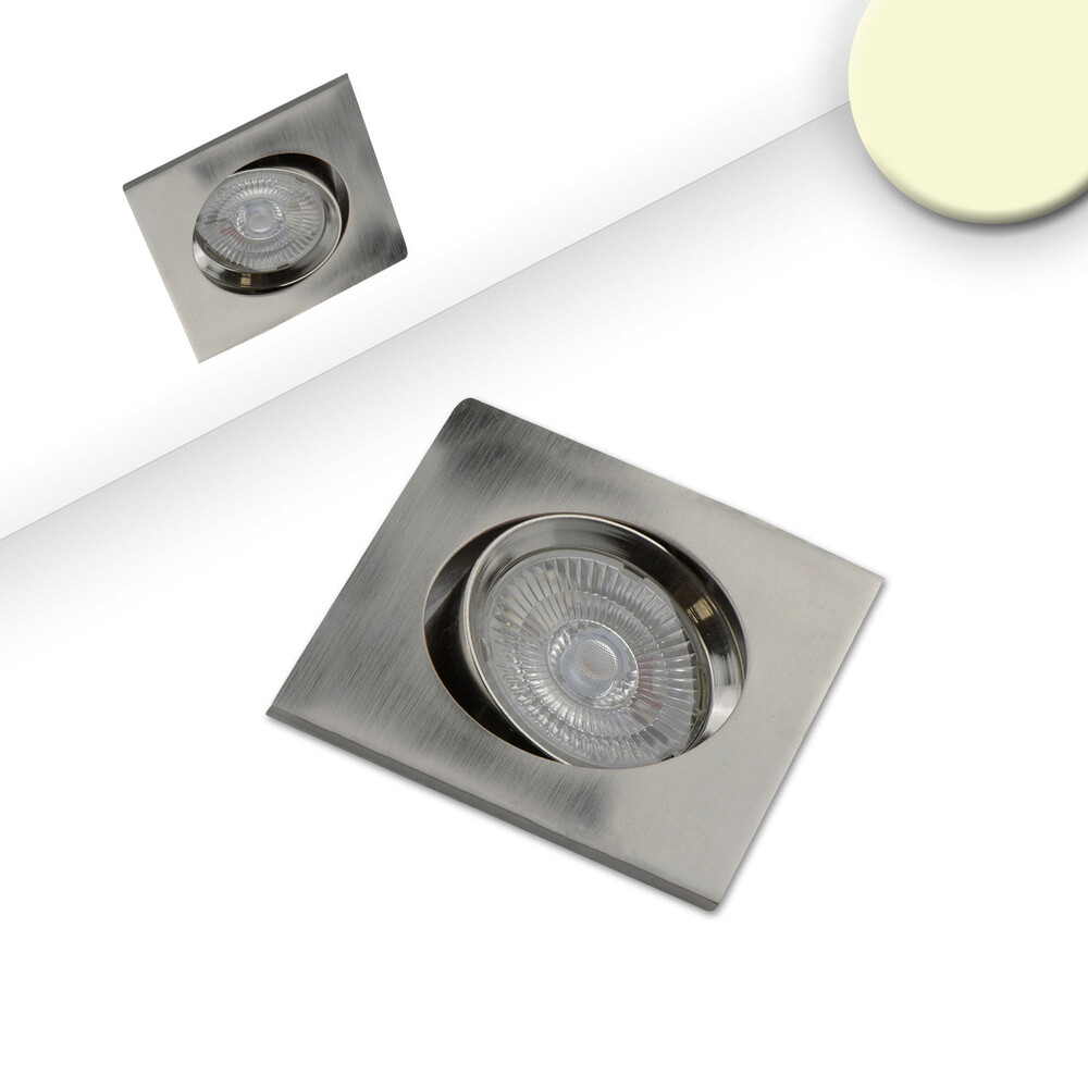 Elegante, warmweiße LED Einbauleuchte Slim68 in gebürstetem Aluminium, dimmbar von Isoled
