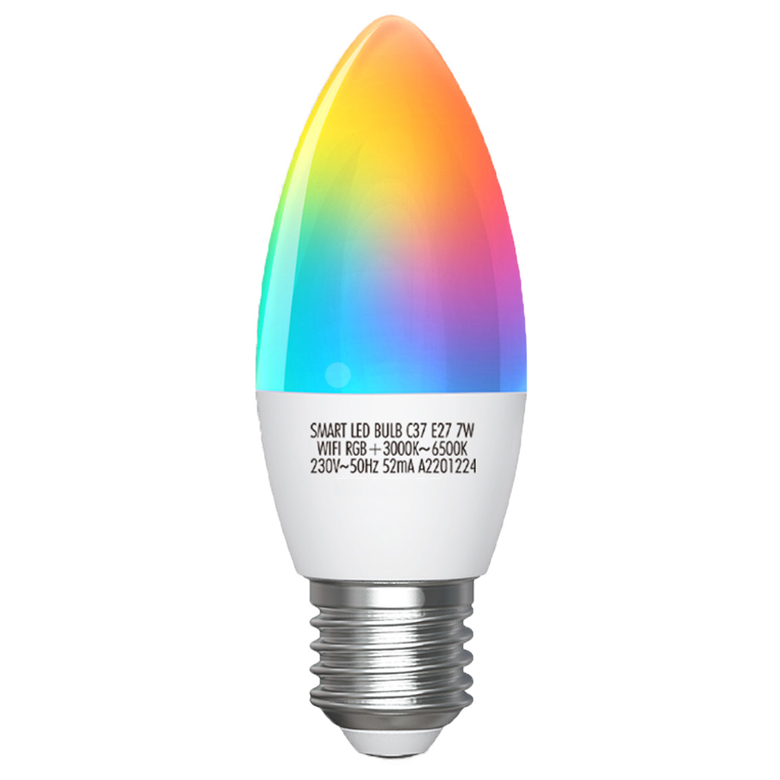 Smart LED Leuchtmittel Glühlampe 6,5W E27 RGB+CCT 2700-6500K 555lm Ø37x107mm (C37) WLAN WB App Google Alexa