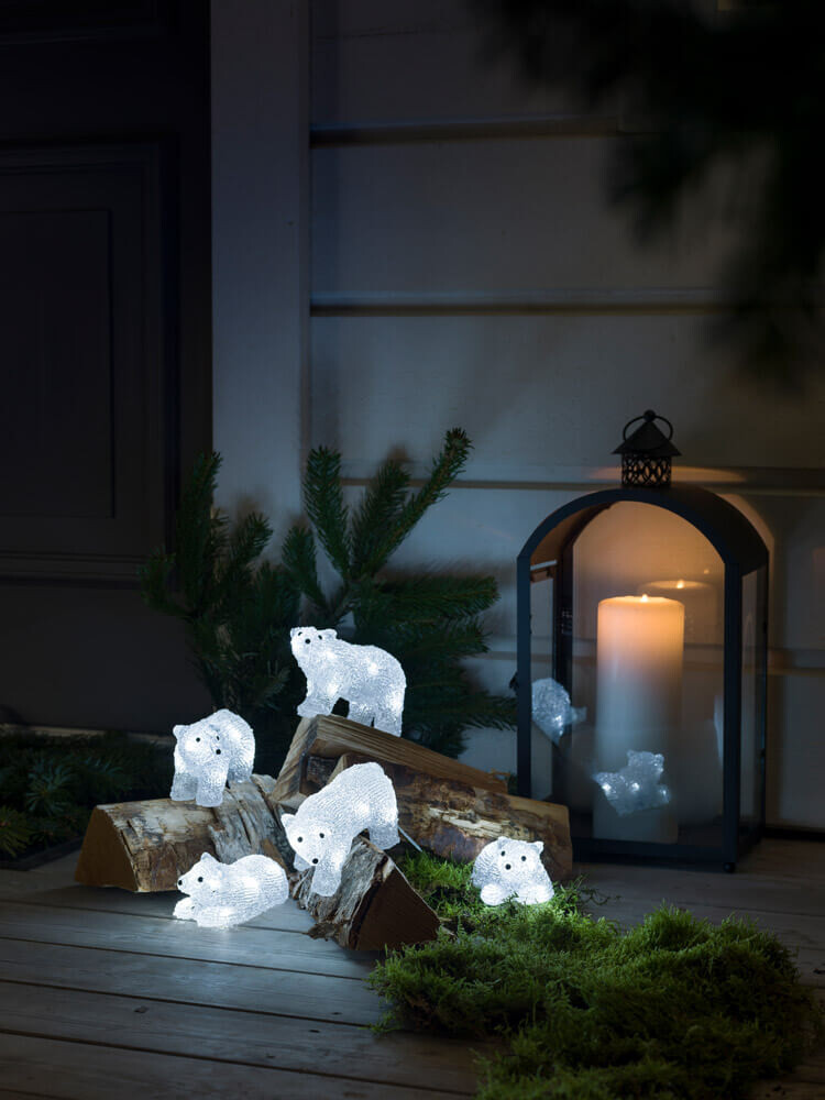 Leuchtfiguren Konstsmide Acryl Polarbären 5er Set weiß