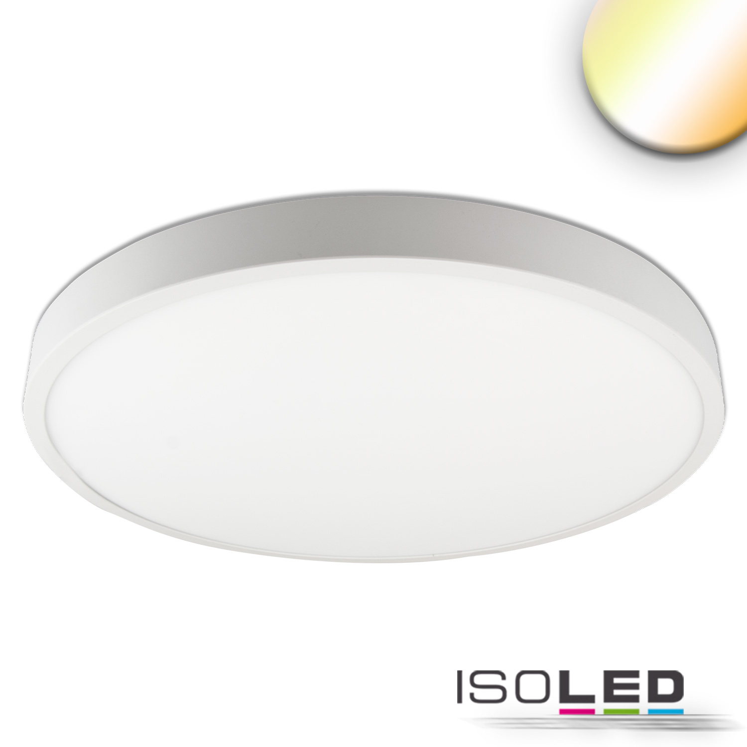 ISOLED 115201 LED Deckenleuchte PRO weiß, 36W, rund, 500mm, ColorSwitch 2700K|3000K|4000K, dimmbar