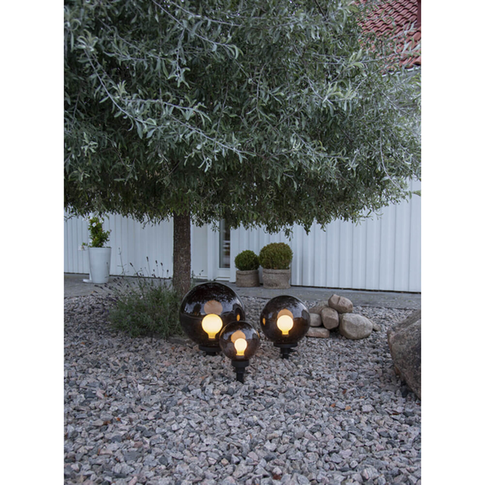 Elegante Dekoleuchte in Schwarz von Star Trading mit beleuchtender LED Kugel und stilvollem Ø 40 cm Durchmesser