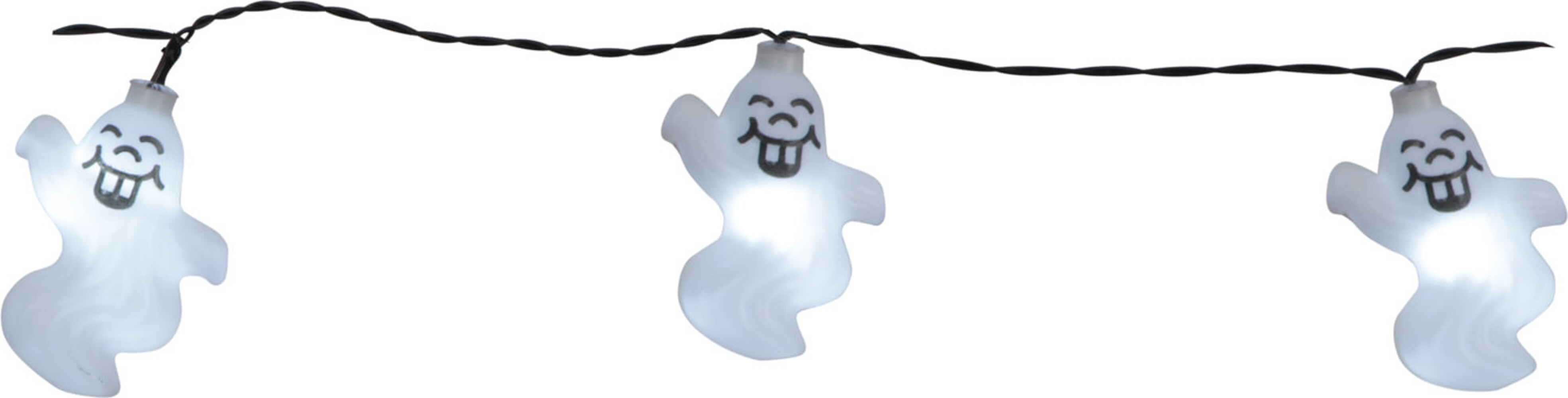 Weiße Geister Lichterkette von Star Trading für Halloween