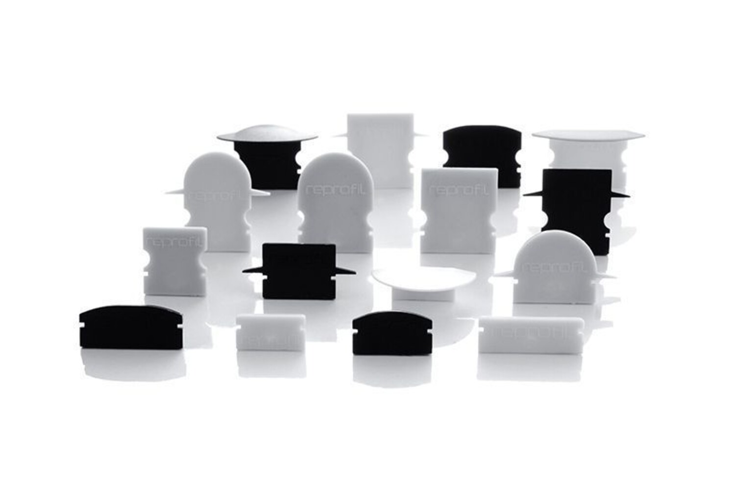 Stilvolle Set von schlanken Endkappen der Marke Deko-Light mit Breite von 6mm und Höhe von 12mm