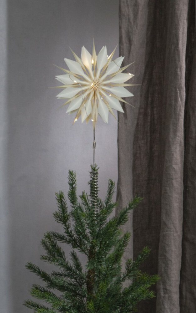 Leuchtender Flinga Papierstern mit warmweißen LED von Star Trading zur Dekoration für den Christbaum