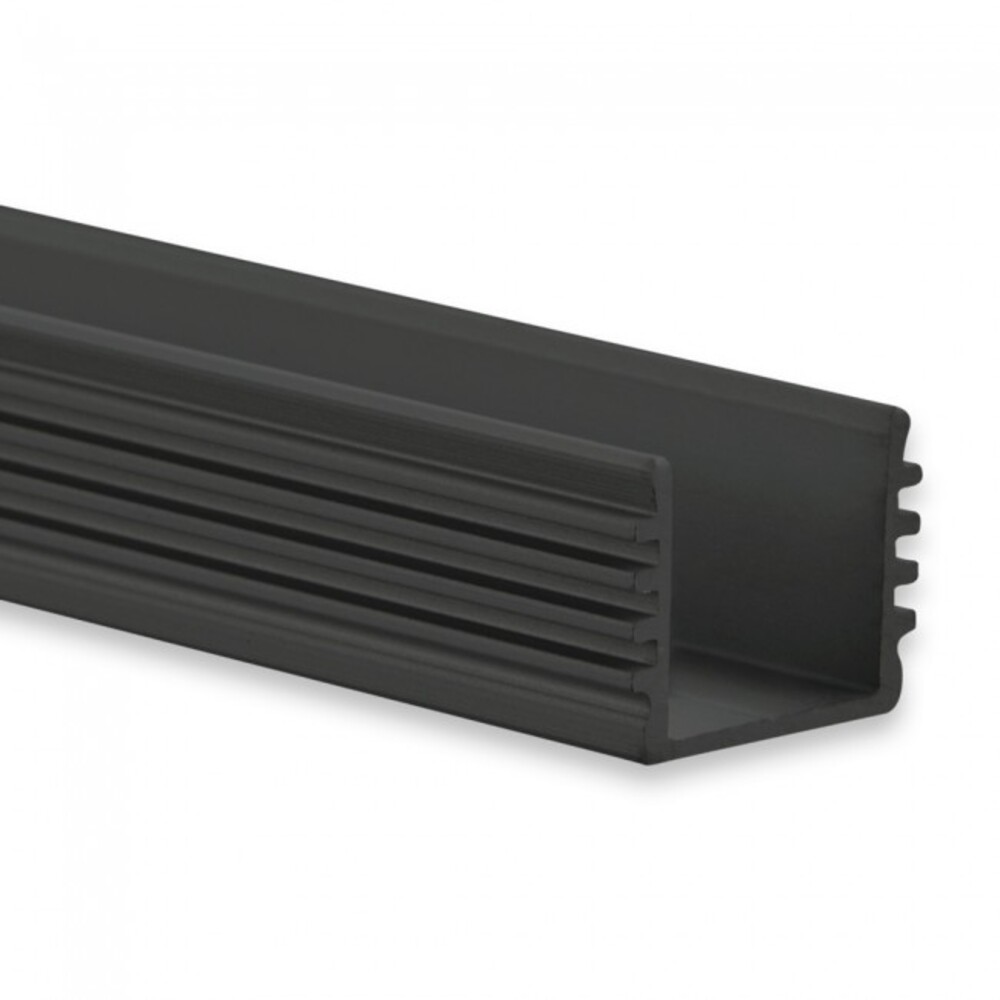 Hochwertiges LED Profil von GALAXY profiles in schwarz RAL 9005 für LED Stripes bis 12 mm