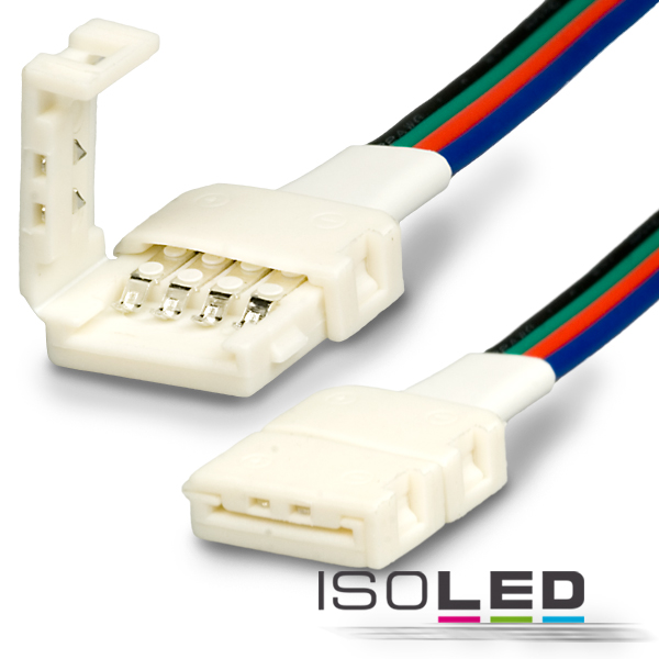 111625 Clip-Verbinder mit Kabel (max. 5A) für 4-pol. IP20 Flexstripes mit Breite 10mm, Pitch-Abstand >12mm