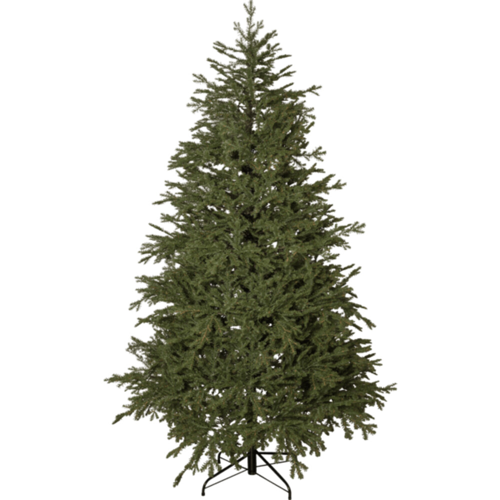 Wunderschöner grüner Weihnachtsbaum von Star Trading mit praktischem Metallfuß und etwa 5502 Tips für ein üppiges Erscheinungsbild