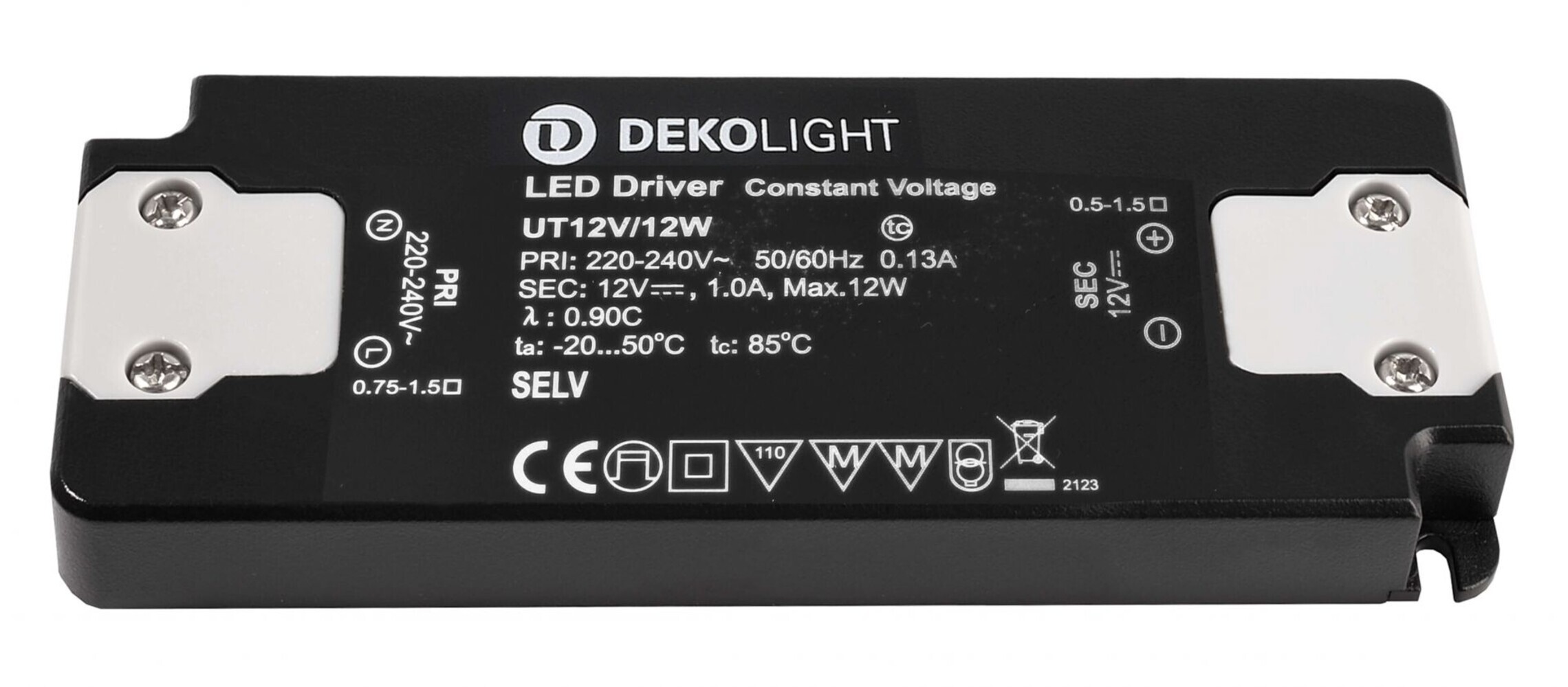 Detaillierte Ansicht des LED Netzgeräts FLAT CV UT12V 12W von Deko-Light: die perfekte Lösung für eine stets konstante Spannung